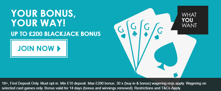 A bonus specifically for Blackjack