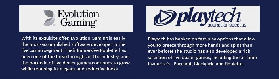 Playtech and Evolution gaming accomplishments.