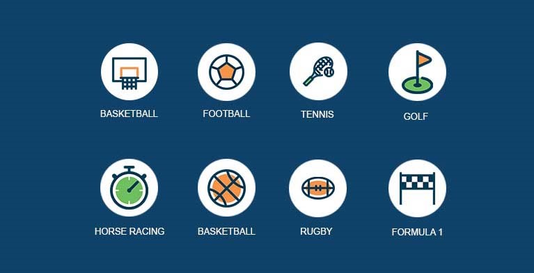 Several icons depicting sports.